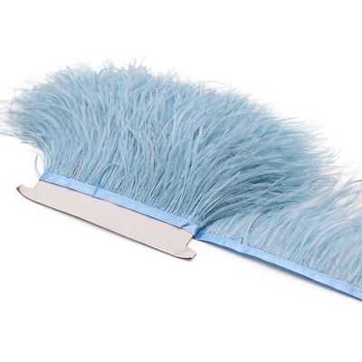 Χονδρική 1M Βαμμένο φτερό στρουθοκαμήλου 6-15cm DIY νυφικό Αξεσουάρ πάρτι Διακόσμηση με λοφίο στρουθοκαμήλου