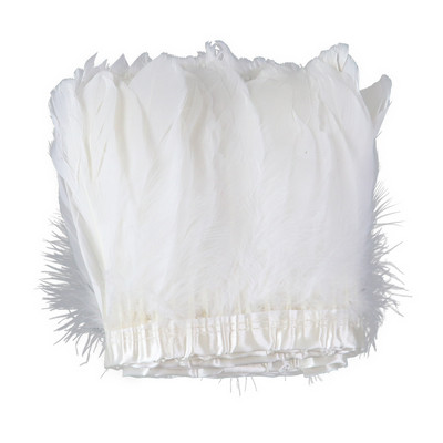 2 meetrit/pakk valge hanesulgede ääris narmad Naturaalsed hanesuled Peokleitide pael Õmblemine Kaunistusvöö 15-20cm