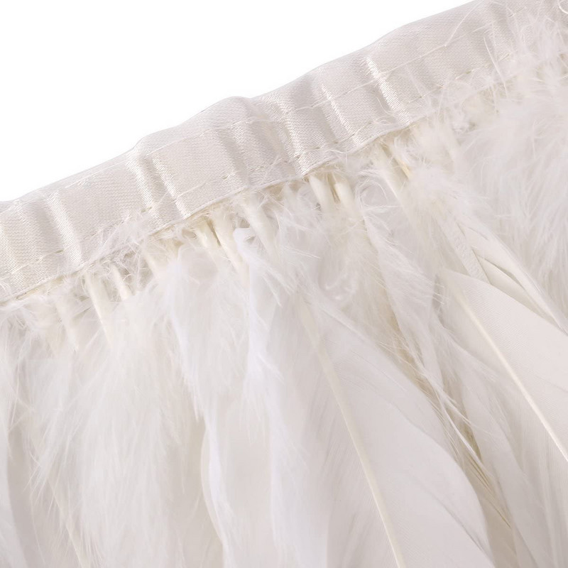 2 meetrit/pakk valge hanesulgede ääris narmad Naturaalsed hanesuled Peokleitide pael Õmblemine Kaunistusvöö 15-20cm