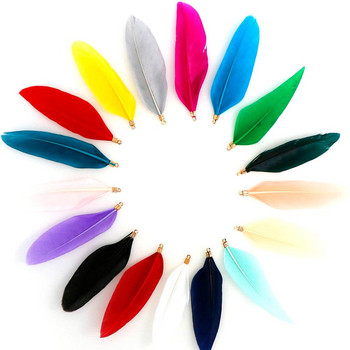 20Τμ/τσάντα 17 Χρώματα Φυσικό Γούρια με φτερά χήνας Κρεμαστό σκουλαρίκι Γούρια για DIY Κολιέ Βραχιόλι Κοσμήματα Κατασκευή 60-70cm