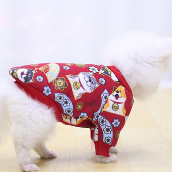 Χειμερινή Πρωτοχρονιά κινουμένων σχεδίων για κουτάβι γάτα Μικρά μεσαία ρούχα για κατοικίδια Πουλόβερ σκύλου
