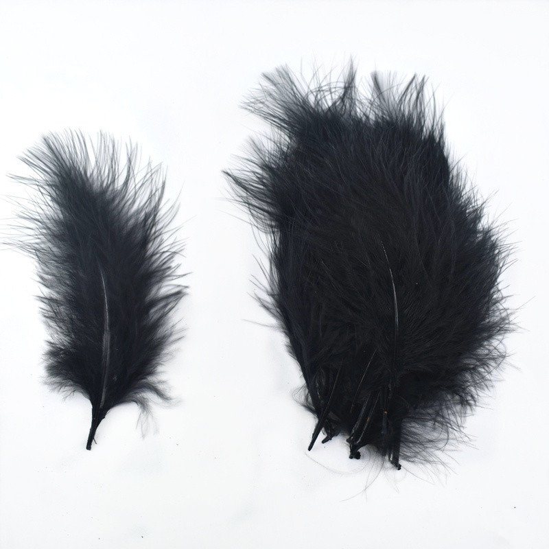 20db/tétel fekete bolyhos marabu tollak kézművességhez 10-15cm barkács natúr tollak ékszerkészítéshez otthoni parti dekoráció plumák