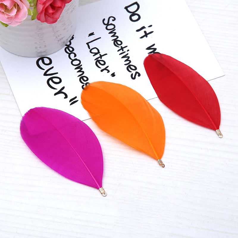 Természetes lúdtoll 6-8 cm-es festett toll színes klip tollak barkácsoláshoz, esküvői dekorációhoz és ékszerkészítéshez