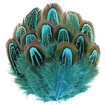 100 τεμ./Παρτίδα Έγχρωμα φτερά φασιανού με λαιμόκοψη Φυσικά 4-8cm/1,6-3,2 \