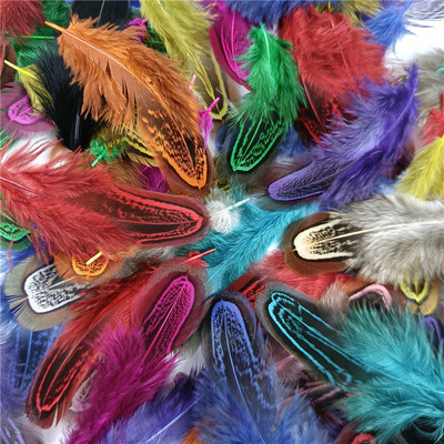 100 db/tétel Színes fácán gyűrűs toll natúr 4-8cm/1.6-3.2" Feather Trim Barkács kiegészítők Plumes Dekoráció kézművesekhez