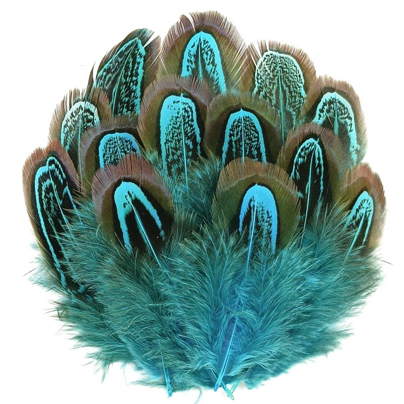 100 db/tétel Színes fácán gyűrűs toll natúr 4-8cm/1.6-3.2" Feather Trim Barkács kiegészítők Plumes Dekoráció kézművesekhez