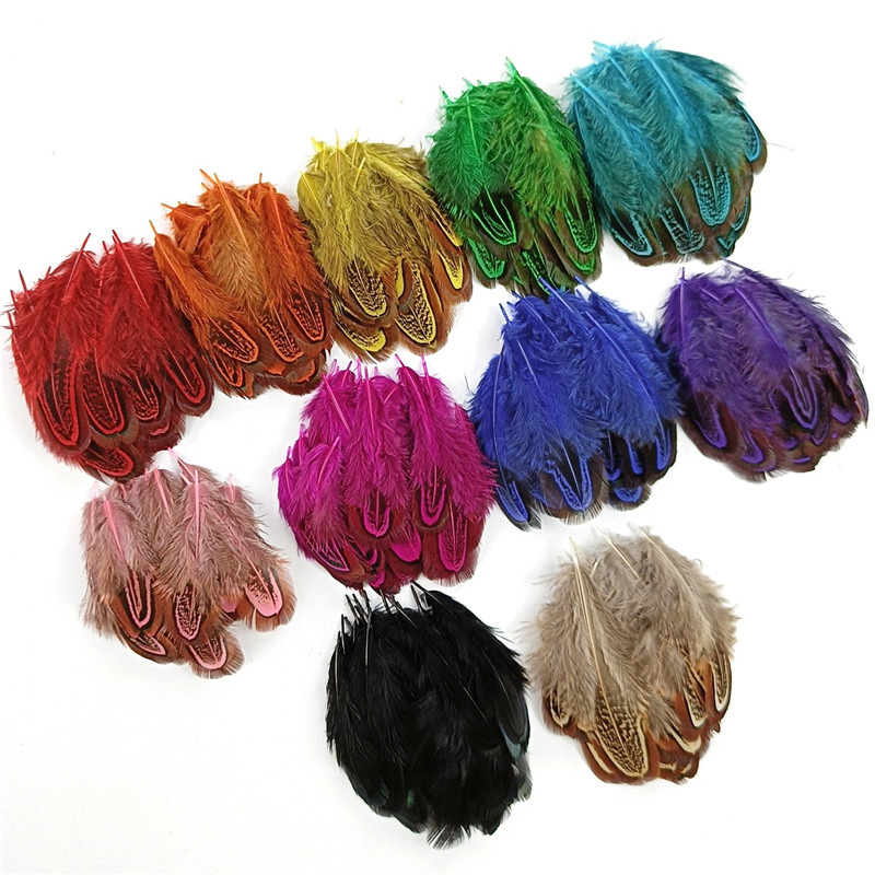 100 db/tétel Színes fácán gyűrűs toll natúr 4-8cm/1.6-3.2" Feather Trim Barkács kiegészítők Plumes Dekoráció kézművesekhez