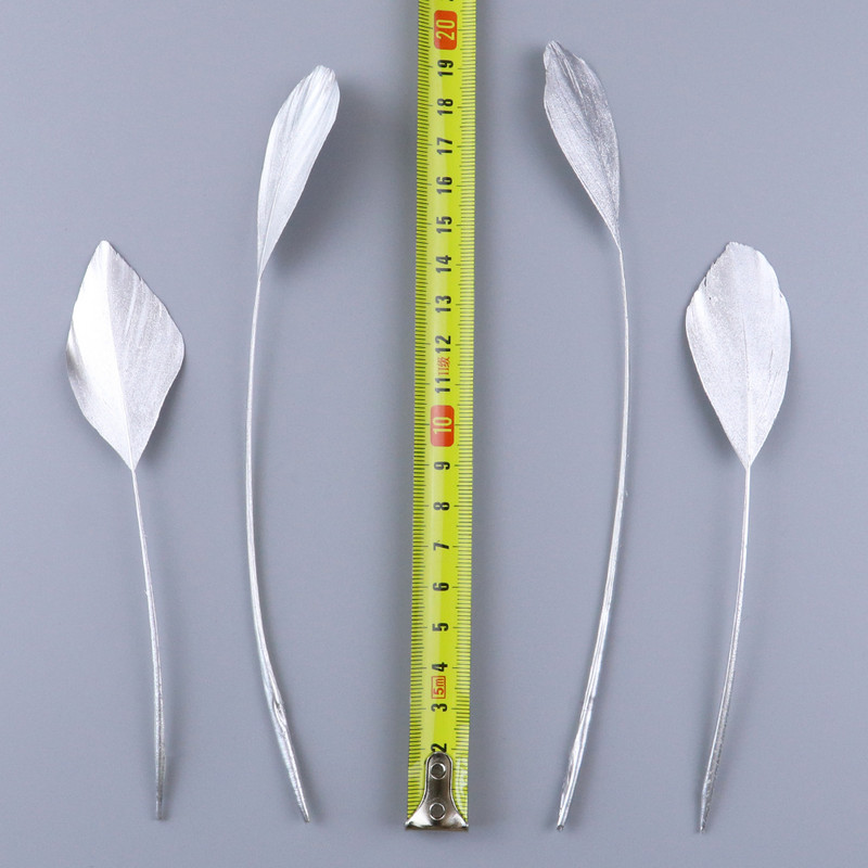 10gb Zelta zosu spalvas rokdarbu piederumiem 15-20cm plumas kāzu ballīte Dekoratīvo rotu izgatavošana Spalvas DIY Amatniecība