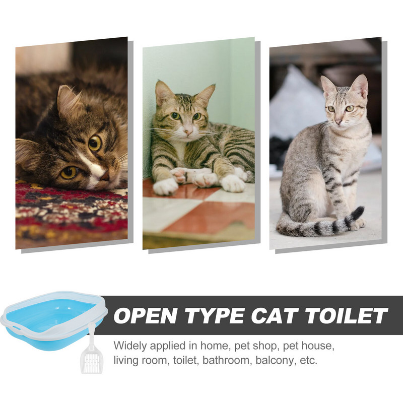 Pārnēsājama pakaišu kaste Maza atkritumu tvertne kaķu piegādei mājdzīvnieku tualete kaķēnu pakaišu panna Mājsaimniecības plastmasas ceļojumi