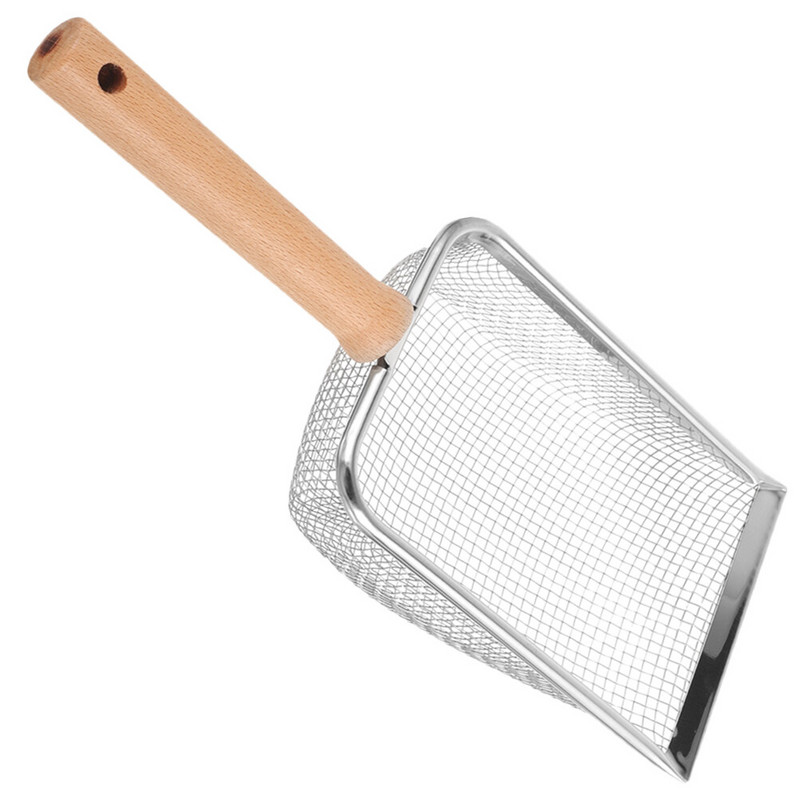 Nerūsējošā tērauda pakaišu kastes metāla kaķu pakaišu liekšķere Nerūsējošā tērauda nelipīga kaķēnu izkārnījumu tīrīšanas liekšķere