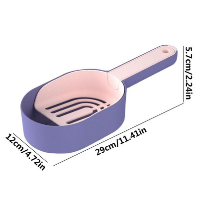 Kaķu pakaišu lāpsta plastmasas kaķu pakaišu lāpsta ar pamatnes grozu Pašattīroša kaķu pakaišu kastes lāpsta kaķēnu tualetes tīrīšanas rīki