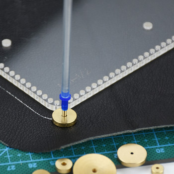 Brass Circle Gauge Margin Wide & Narrow Hole Margin Gauge Marking Positioning Manual DIY Leather Round 6 Pcs Set