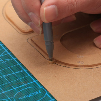 Brass Circle Gauge Margin Wide & Narrow Hole Margin Gauge Marking Positioning Manual DIY Leather Round 6 Pcs Set