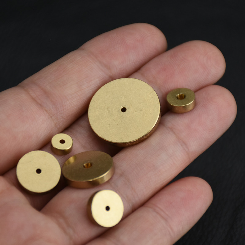 Mjedeni kružni mjerač margine Široke i uske rupe Ručno označavanje ruba mjerača pozicioniranja DIY kožni okrugli set od 6 komada