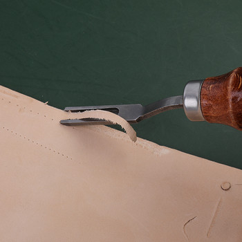 LMDZ 1 бр. Широка лопата Лопата Craft Cutting Дръжка от сандалово дърво Многофункционална кожена машина за скосяване на ръбове Острилка за режещи ръбове Skiving