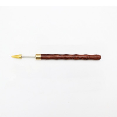 Δερμάτινο στυλό λαδιού χρώματος DIY Roller Μολύβι Σανδαλόξυλο με λαβή ορείχαλκου κεφαλή Leathercraft Dyeing Process Professional Tool