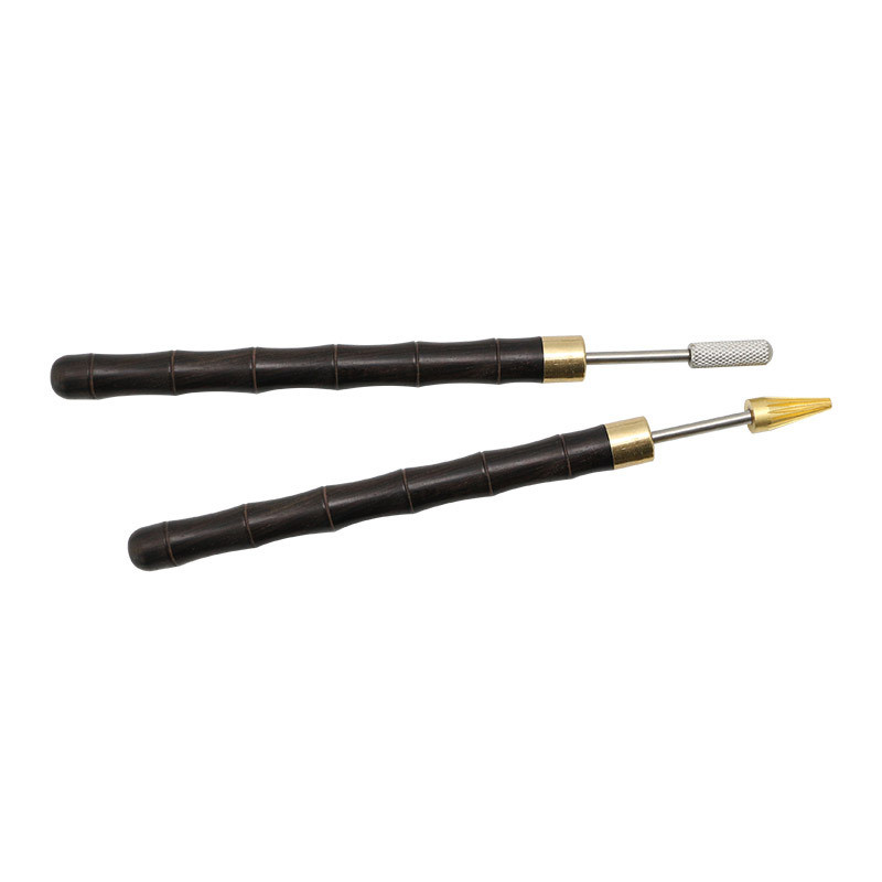 Δερμάτινο στυλό λαδιού χρώματος DIY Roller Μολύβι Σανδαλόξυλο με λαβή ορείχαλκου κεφαλή Leathercraft Dyeing Process Professional Tool