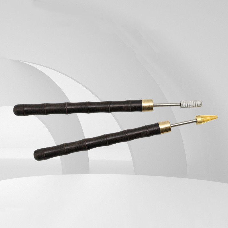 Δερμάτινο στυλό λαδιού χρώματος DIY Roller Μολύβι Σανδαλόξυλο με λαβή ορείχαλκου κεφαλή Leathercraft Dyeing Process Professional Tool