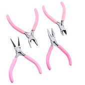 Fenrry 4 fajta 4,8 hüvelykes mini tűfogó, kerek hajlított tű orrvágó kézi gyöngyfűző szigetelt fogó barkács ékszerekhez