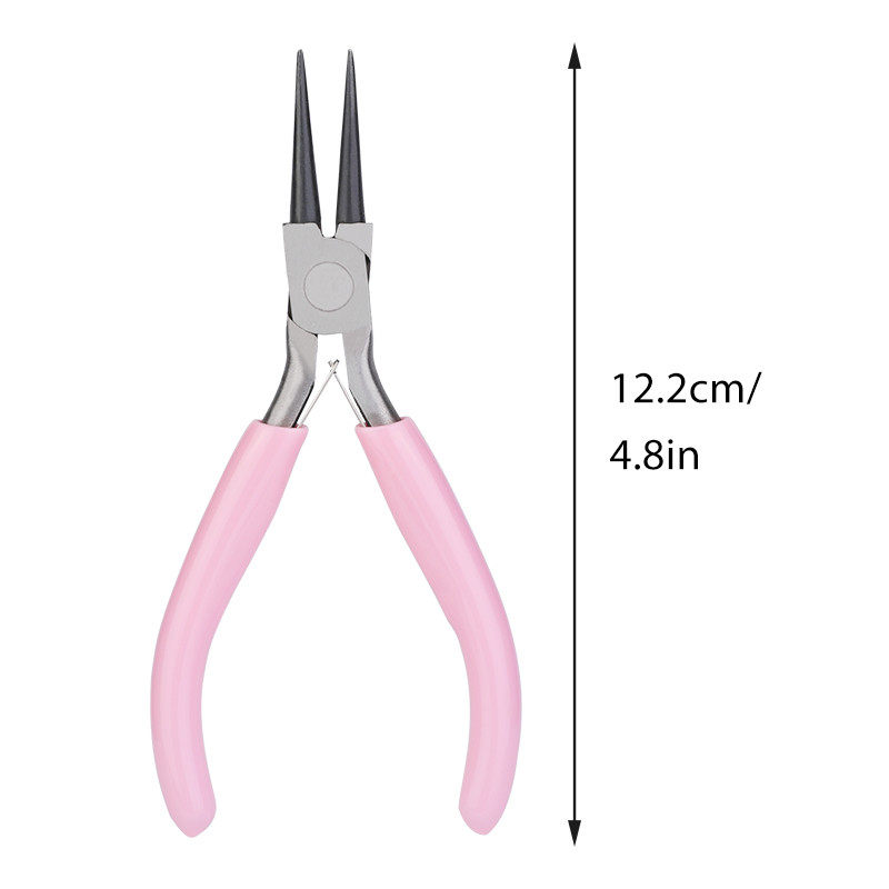 Fenrry 4 fajta 4,8 hüvelykes mini tűfogó, kerek hajlított tű orrvágó kézi gyöngyfűző szigetelt fogó barkács ékszerekhez