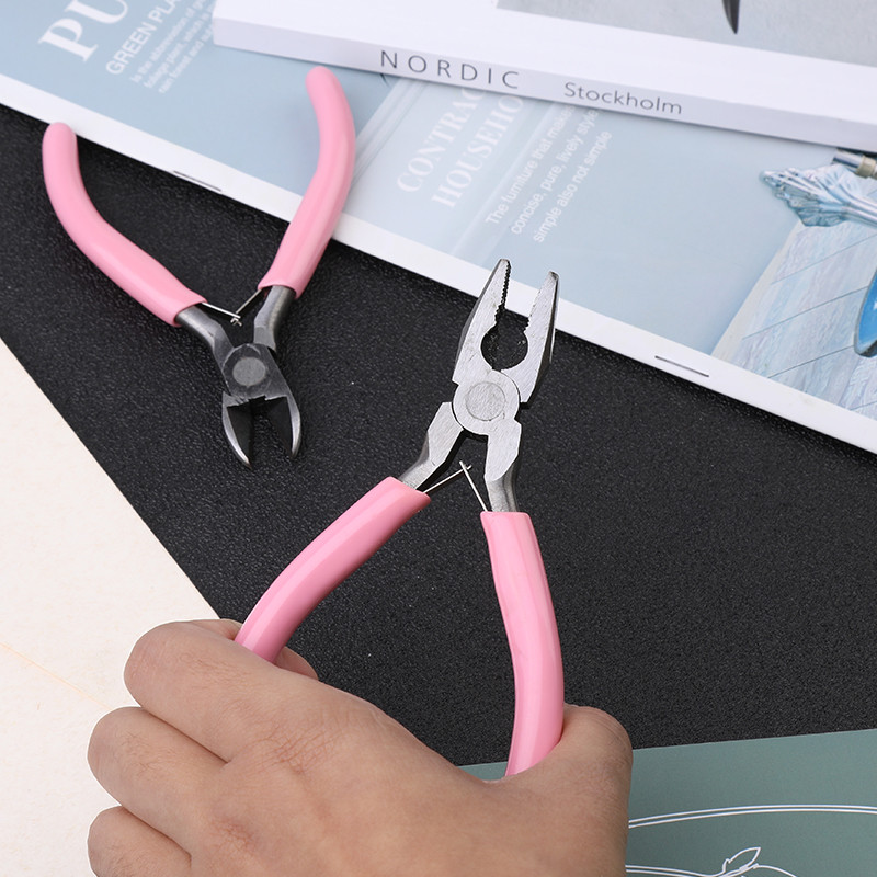 Fenrry 4 fajta 4,8 hüvelykes mini tűfogó, kerek hajlított tű orrvágó kézi gyöngyfűző szigetelt fogó barkács ékszerekhez