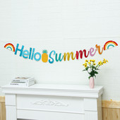 Havaju reklāmkarogs Garland varavīksnes ananāss Havaju ballīšu dekorācijas vasaras tropu ballīšu dekors Džungļu safari ballīšu dekors Luau