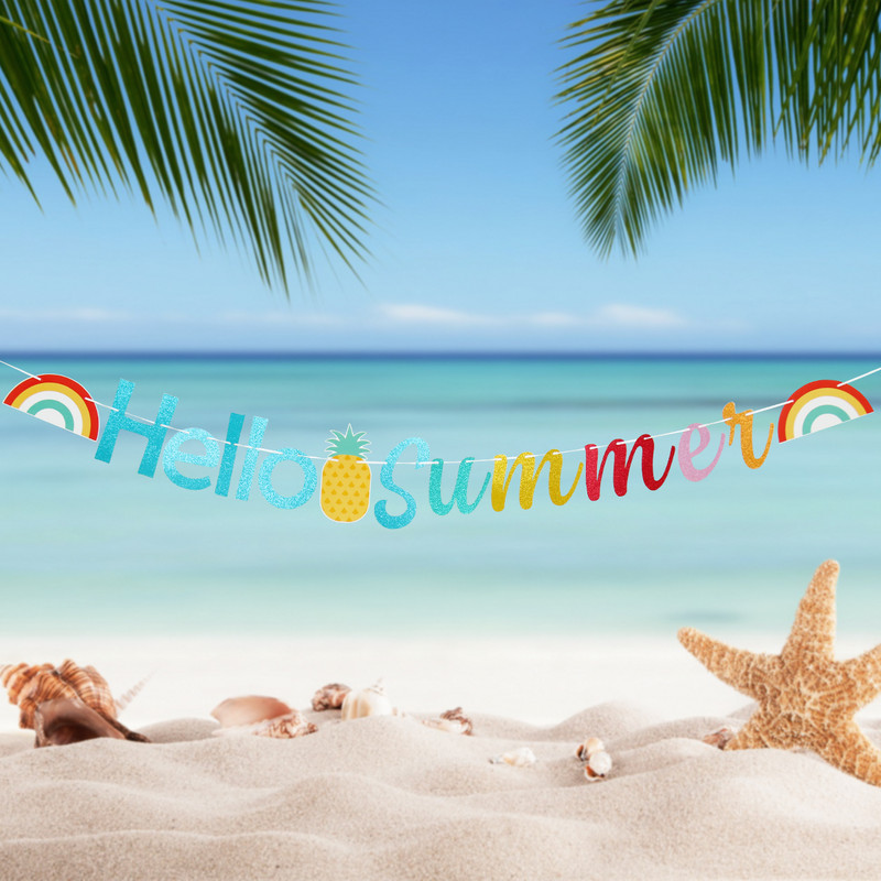 Havaju reklāmkarogs Garland varavīksnes ananāss Havaju ballīšu dekorācijas vasaras tropu ballīšu dekors Džungļu safari ballīšu dekors Luau