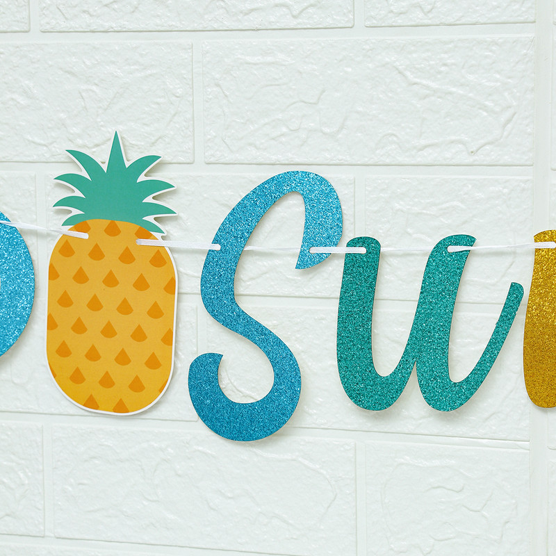 Havaju reklāmkarogs Garland varavīksnes ananāss Havaju ballīšu dekorācijas vasaras tropu ballīšu dekors Džungļu safari ballīšu dekors Luau