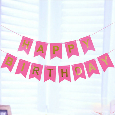 1 gab. Mirdzošs papīrs Daudz laimes dzimšanas dienas reklāmkarogi Garland Karogs Bērnu dzimšanas dienas ballītes noformējums Foto kabīnes ballītes piekārtiem dekoru piederumi