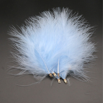 4 ίντσες Metal Clip Feather Turkey Plumas Full Velvet DIY Dream Catcher Κοσμήματα Κρεμαστά αξεσουάρ Χειροποίητα Υλικά 20τμχ