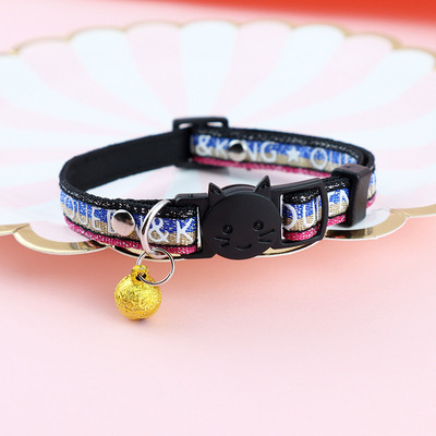 Állítható macskanyakörv, bojtokkal és csengőkkel díszített kisállatnyakörv Színes kockás jacquard mintás nyakörv macskakutya kellékekhez