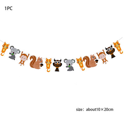 Dzimšanas dienas džungļu ballītes dekors Reklāmkarogs Zoodārzs Safari Tēma Lauva pērtiķis Dinozaurs Dzīvnieks Bunding Papīra Reklāmkarogi Garland Bērniem Zīdaiņu duša