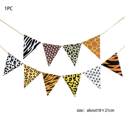 Dzimšanas dienas džungļu ballītes dekors Reklāmkarogs Zoodārzs Safari Tēma Lauva pērtiķis Dinozaurs Dzīvnieks Bunding Papīra Reklāmkarogi Garland Bērniem Zīdaiņu duša