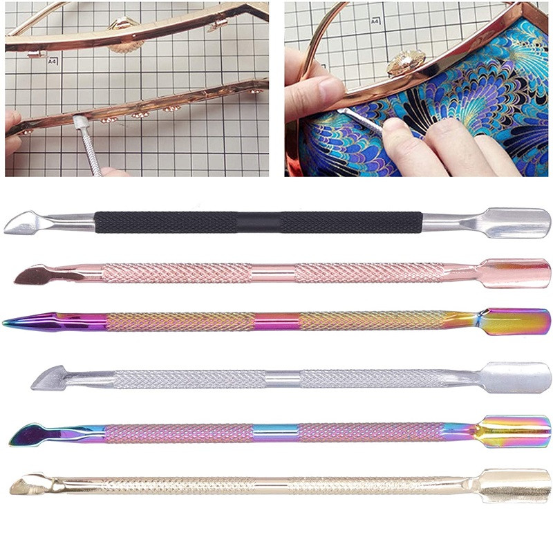 Ādas amatniecības līmes pildspalva nerūsējošā tērauda ādas līmes kociņa Izturīgs un izturīgs līmes aplikators, DIY Crafts for Handicraft, 1 gab.