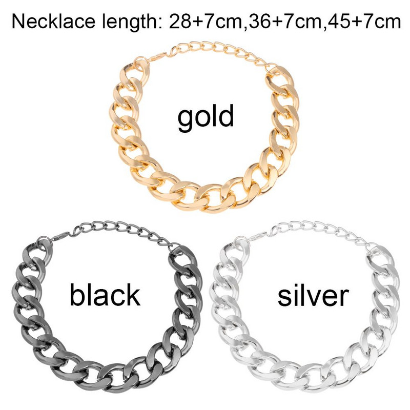 Alumīnija panku zelta sudraba melna suņu ķēdes kakla siksna mājdzīvnieku rotaslietas foto rekvizīti Suņu aksesuāri 28/36/45CM maziem lieliem suņiem