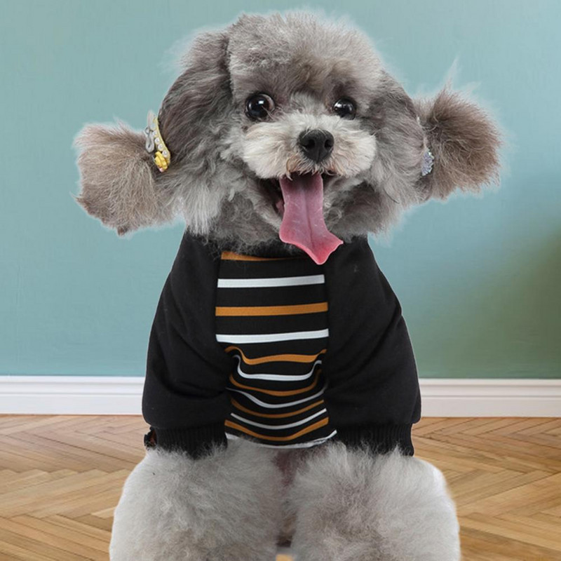 Hot! Kisállat jelmez kerek nyakú kényelmes ruhák csíkos mintás macska jelmez kis kutyák pizsama