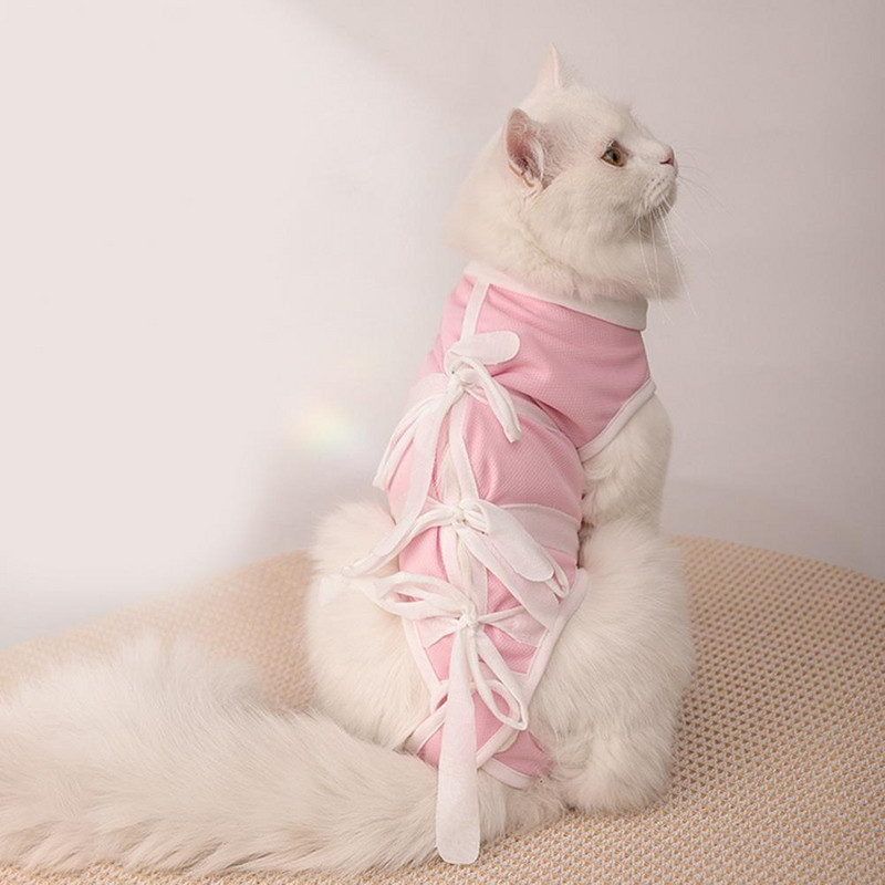 Mājdzīvnieku atveseļošanas uzvalks Apburošs e-apkakles alternatīvs kaķu sterilizācijas uzvalks 4 izmēri kaķu atveseļošanai