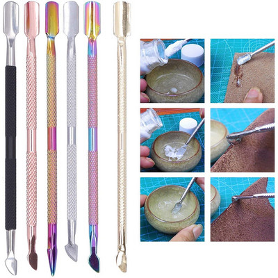 5 цвята Leather Edge Roller Applicator Glue Stick Dye Неръждаема стомана Направи си сам Инструмент за ръчна изработка Аксесоари за обработка на кожа 1 бр.