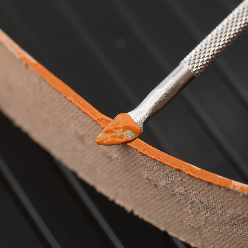 LMDZ 1Gb Krāsains DIY Nerūsējošā tērauda roku ādas malas eļļas pildspalva ar divu galvu līmes krāsošanas rullīšu nūju ādas rokdarbiem