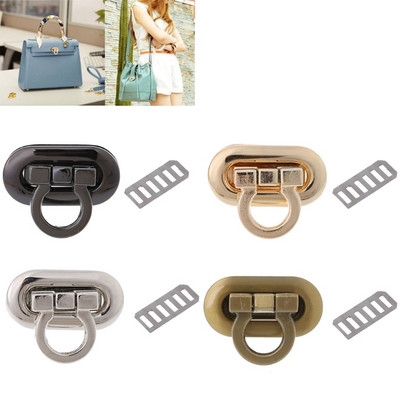Нова метална закопчалка Turn Lock Twist Lock for DIY Handbag Craft Bag Purse Хардуерни закопчалки за чанти Затваряния за чанти за правене на чанти чанта клас