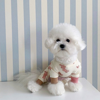Καλοκαιρινές φόρμες για σκύλους κατοικίδιων ζώων Μαϊμού μοτίβο κουνελιού για σκύλους Ρούχα βαμβακερές ζαρτιέρες Σακάκι με τέσσερα πόδια Ρούχα για κατοικίδια Γιορκσάιρ