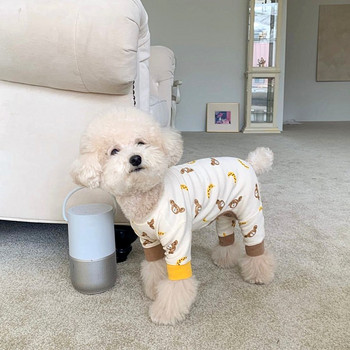 Καλοκαιρινές φόρμες για σκύλους κατοικίδιων ζώων Μαϊμού μοτίβο κουνελιού για σκύλους Ρούχα βαμβακερές ζαρτιέρες Σακάκι με τέσσερα πόδια Ρούχα για κατοικίδια Γιορκσάιρ