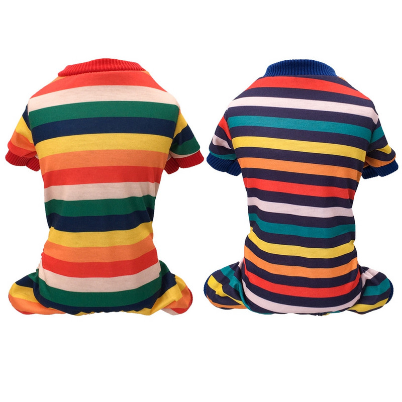 Mājdzīvnieku suņu kombinezons kucēnu apģērbs Modes svītrains pidžamas Mīksts kaķu kucēns Bodiji maza vidēja izmēra suņu kaķu apģērbam