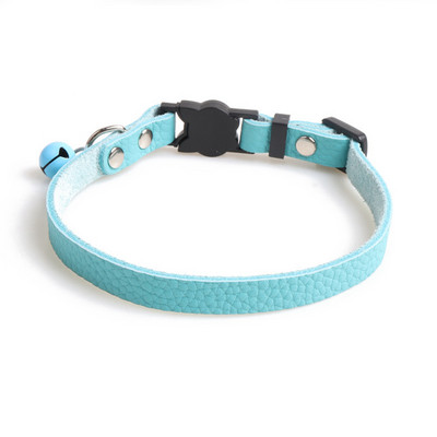 Breakaway kaķu kaklasiksnas, mīkstas īstas ādas ātri atvienojamas sprādzes ar regulējamu zvaniņu kaķu kaķēnam Melns Sarkans Rozā zaļš