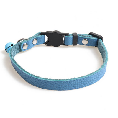 Breakaway kaķu kaklasiksnas, mīkstas īstas ādas ātri atvienojamas sprādzes ar regulējamu zvaniņu kaķu kaķēnam Melns Sarkans Rozā zaļš