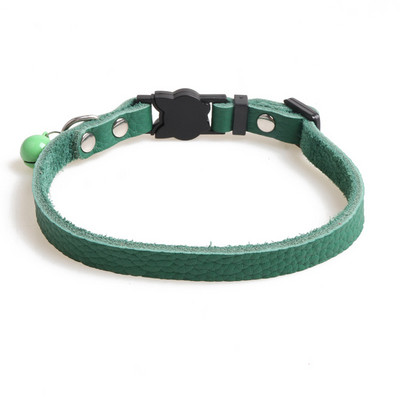 Breakaway kaķu kaklasiksnas, mīkstas īstas ādas ātri atvienojamas sprādzes ar regulējamu zvaniņu kaķu kaķēnam Melns Sarkans Rozā zaļš