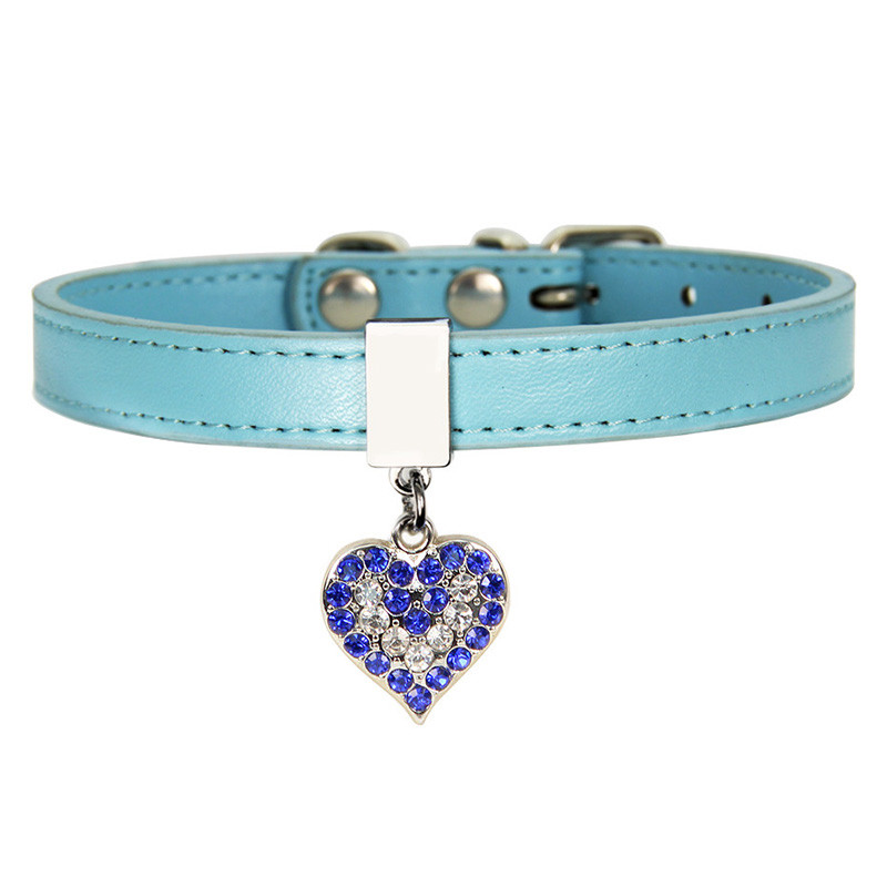 DOGGYZSTYLE Regulējama Suņu kaklasiksna Kristāla sirds Bling Dimanti Rhinestone Kulons Mājdzīvnieki Kaklasiksnas kucēnu Kaķu pavadas Aksesuāri