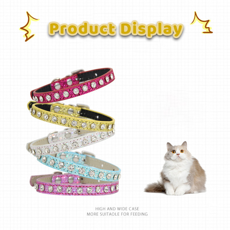 Clitter strasszos kutyanyakörv állítható kiskutya nyaklánc aranyos macska nyakörv tömör kisállat nyakpánt Chihuahua kutya kellékek kisállat nyakörv