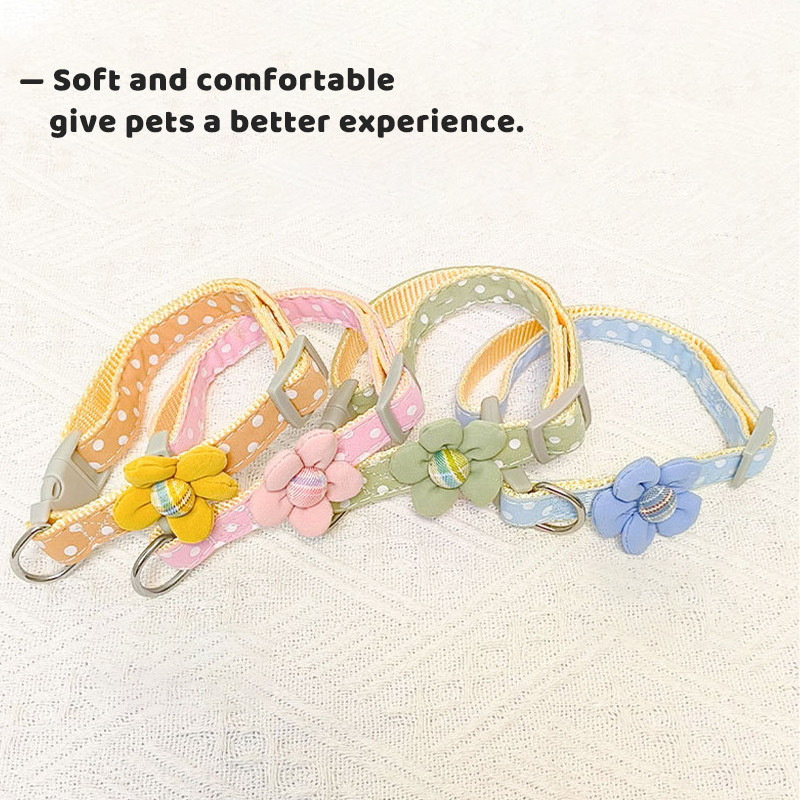 Jauka ziedu apkakle maziem un vidējiem suņiem Modes kaķu kaklasiksna Regulējama kucēnu kaklarota Mīksta mājdzīvnieka kakla siksna Čivavas piederumi