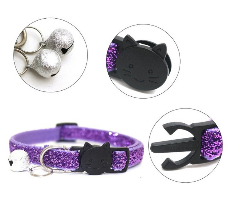 Csengős macskanyakörv macskáknak Kutya Kisállat Macskák Kutyanyakörv Szuper fényes macskatartozékok macskáknak Kis kutyák Cicák Teddy Bomei
